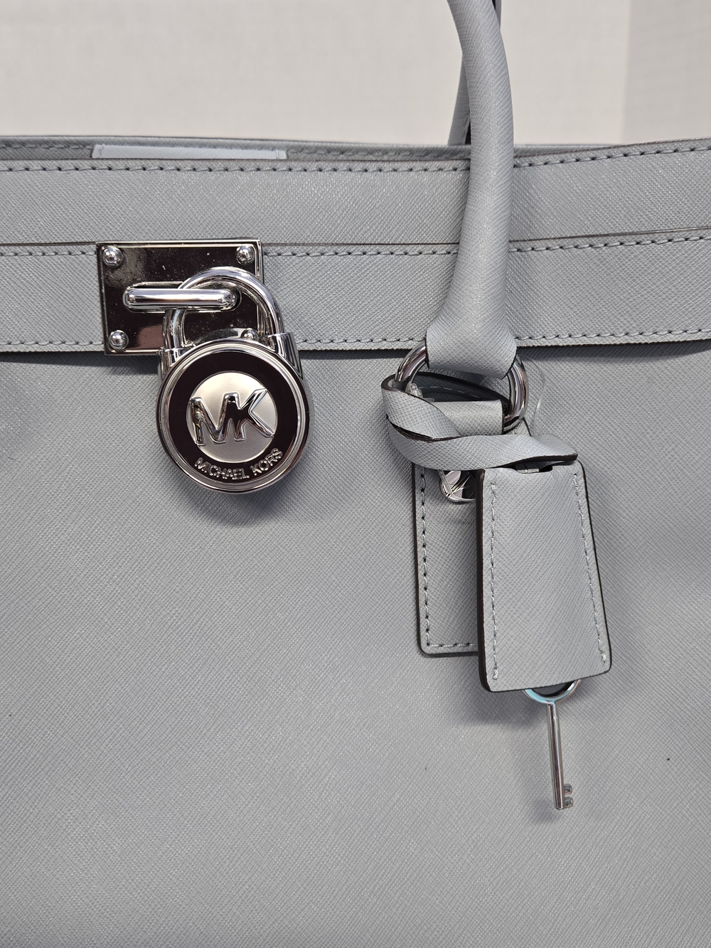 Michael Kors Hamilton Dusty Blue Lg EW Satchel Leather NWT 14.25"x12"x6.75" - Picture 8 of 14